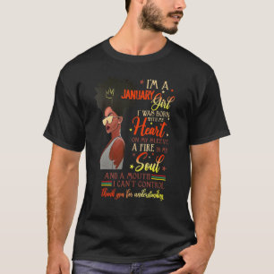 Melanin Afro Queen January Birthday For Black Wome T-Shirt