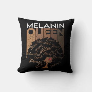 Melanin Afro Queen Word Art   Cushion