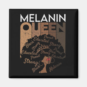 Melanin Afro Queen Word Art   Magnet
