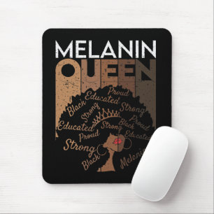 Melanin Afro Queen Word Art  Mouse Pad