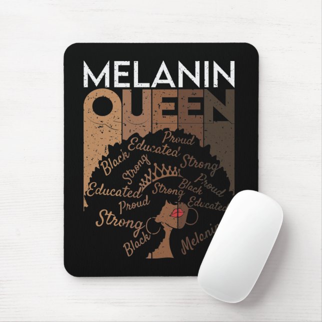 Melanin Afro Queen Word Art  Mouse Pad (With Mouse)
