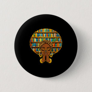 Melanin Afro Women Girl Book Librarian Black Histo 6 Cm Round Badge