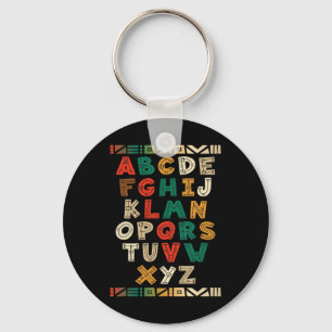 Melanin Alphabet Black History Month African Teach Key Ring