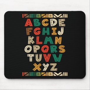 Melanin Alphabet Black History Month African Teach Mouse Pad