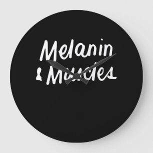 Melanin And Muscles Black Is Beautiful Workout Gym Large Clock