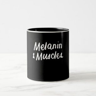 Melanin And Muscles Black Is Beautiful Workout Gym Two-Tone Coffee Mug
