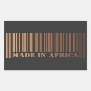 Melanin Barcode Design Proudly Made in Africa Rectangular Sticker
