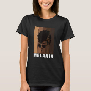 Melanin Beautiful Black Woman Face African America T-Shirt