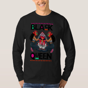 Melanin Bike Rider Black Queen Women Motorcycle Bi T-Shirt