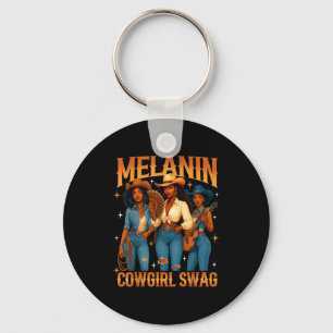 Melanin Black Cowgirl Magic Western Juneteenth Bla Key Ring