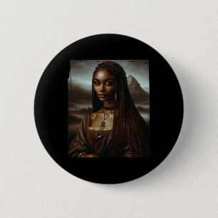 Melanin Black History Month Afro Queen Mona Lisa F 6 Cm Round Badge