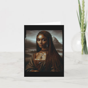 Melanin Black History Month Afro Queen Mona Lisa F Card