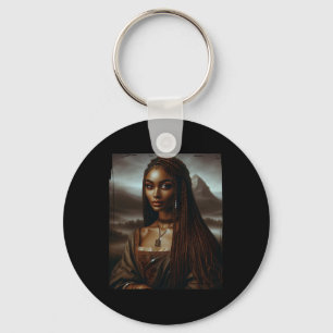 Melanin Black History Month Afro Queen Mona Lisa F Key Ring