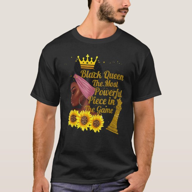Melanin Black Queen African American History Month T-Shirt (Front)