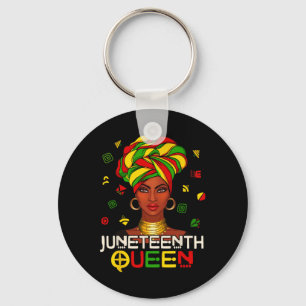 Melanin Black Queen Women Head Wrap Freedom Day Key Ring