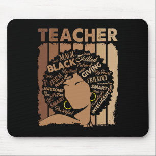 Melanin Black Teacher Typography Women Drug Black Mouse Pad
