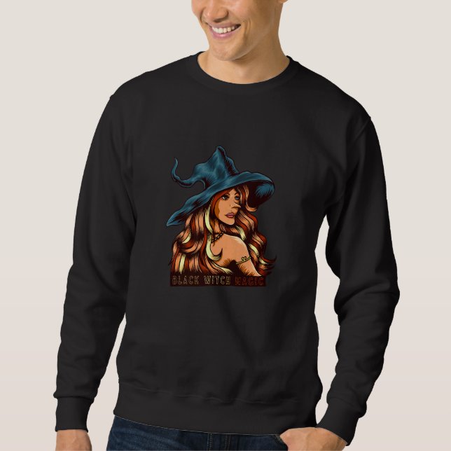 Melanin Black Witch Magic African American Black H Sweatshirt (Front)
