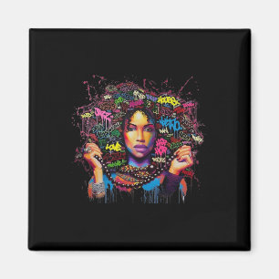 Melanin Black Woman Afro Culture Jazz Hip Hop Soul Magnet