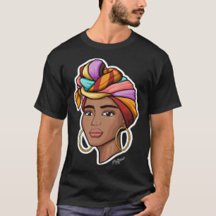 Melanin Black Woman In Turban by Nosiac T-Shirt