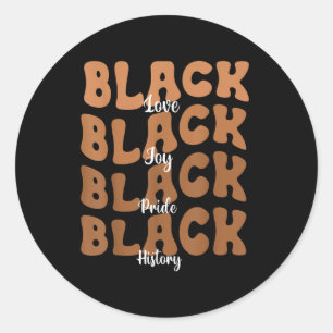 Melanin Black Women Black History Month Retro Classic Round Sticker