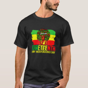 Melanin Black Women Natural Hair Afro Word Junetee T-Shirt