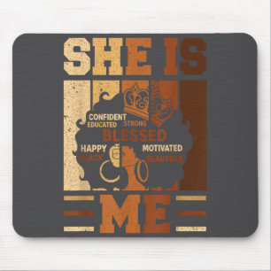 Melanin Blessed She Queen Beautiful Afro Black Me  Mouse Pad