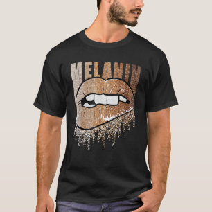 Melanin Brown Sugar Biting Lips Black History Mont T-Shirt
