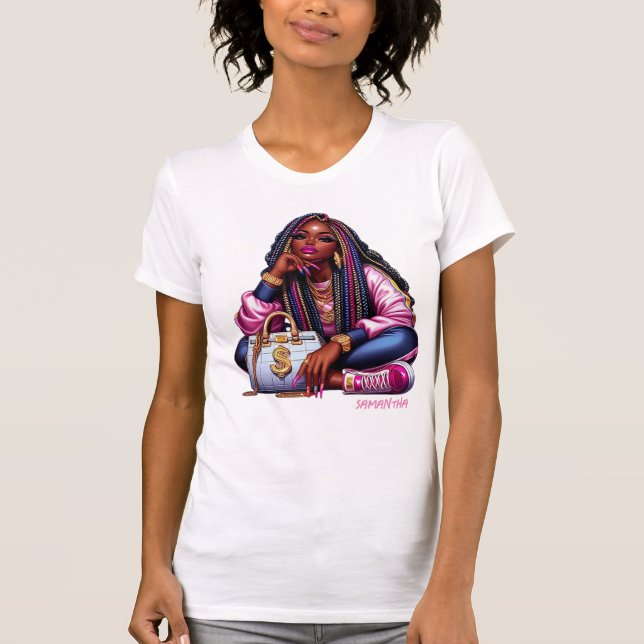 Melanin Chic Hustler Urban Hip Hop Fashion Woman T-Shirt (Front)