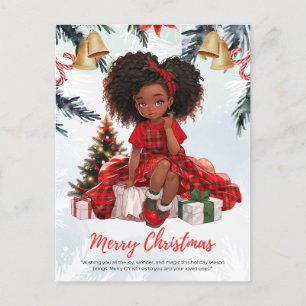 Melanin Christmas Black Girl Magic Xmas Magic Fun Postcard