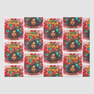 Melanin Christmas Black Queen Melanin Woman Xmas  Tissue Paper