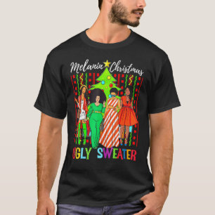 Melanin Christmas Ugly Xmas Sweater Best Friend Si