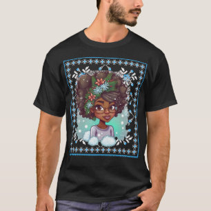 Melanin Christmas Winter Black Girl Magic Sista T- T-Shirt