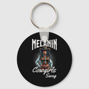 Melanin Cowgirl African Melanin Black History Cowg Key Ring