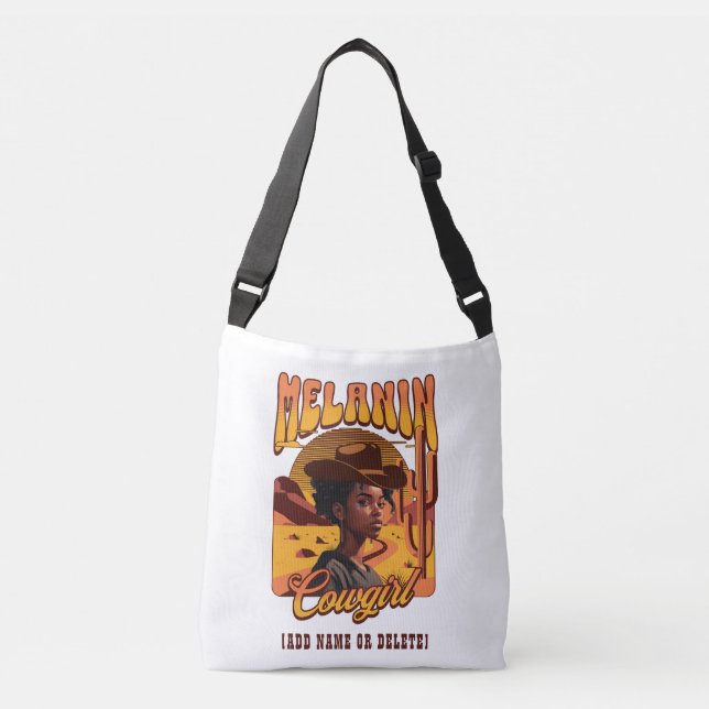 MELANIN COWGIRL Black Girl Western Cowboy Crossbody Bag (Front)
