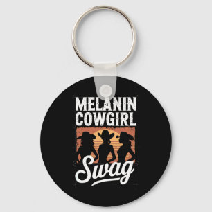 Melanin Cowgirl Swag Black History African America Key Ring