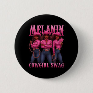 Melanin Cowgirls African Cowgirl Melanin Swag Wome 6 Cm Round Badge