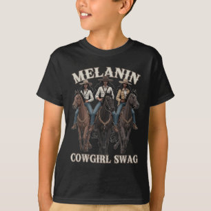 Melanin Cowgirls African Melanin Black Cowgirl Swa T-Shirt