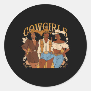 Melanin Cowgirls African Melanin Cowgirl Swag Blac Classic Round Sticker