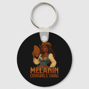 Melanin Cowgirls Black History African Melanin Cow Key Ring