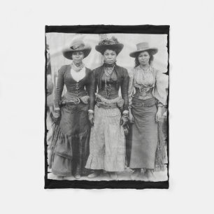 Melanin cowgirls black history month african fleece blanket