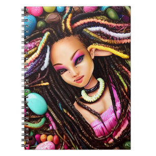 Melanin Easter Rainbow Spring Sista Girl Birthday Notebook