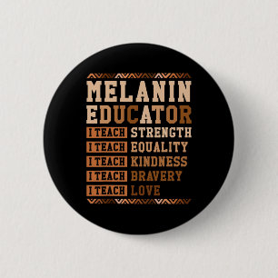 Melanin Educator Afro Teacher I Teach Black Histor 6 Cm Round Badge