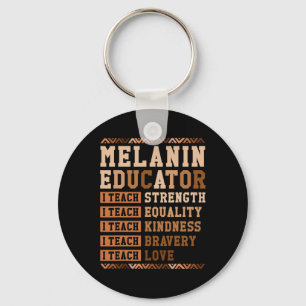 Melanin Educator Afro Teacher I Teach Black Histor Key Ring
