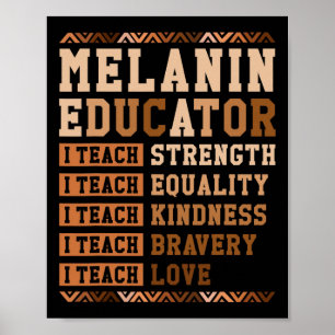 Melanin Educator Afro Teacher I Teach Black Histor Poster