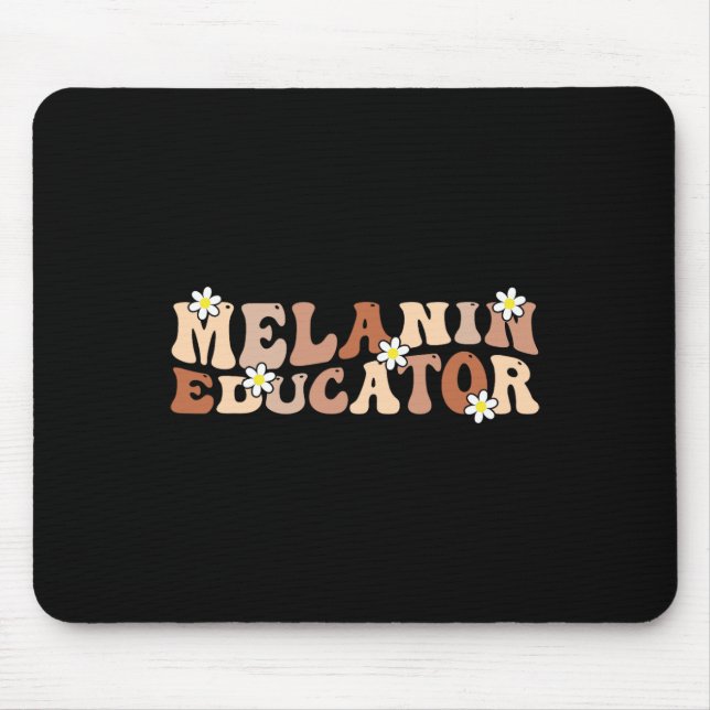 Melanin Educator Groovy Teacher Pride Black Histor Mouse Pad (Front)