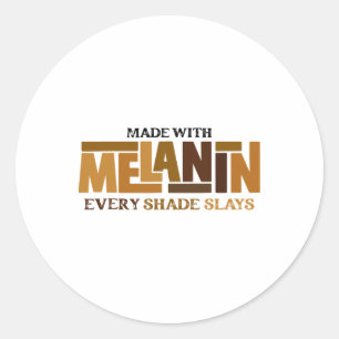 Melanin Every Shade Slays Natural Hair Afro Black Classic Round Sticker