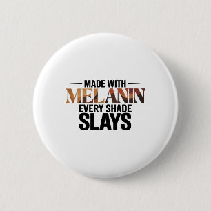 Melanin Every Shade Slays Natural Hair Afro Queen 6 Cm Round Badge
