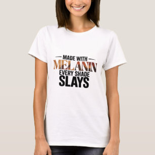 Melanin Every Shade Slays Natural Hair Afro Queen T-Shirt
