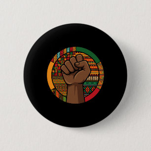 Melanin Fist Black History Month Afro American Afr 6 Cm Round Badge