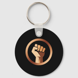 Melanin Fist Black History Month Afro American Afr Key Ring